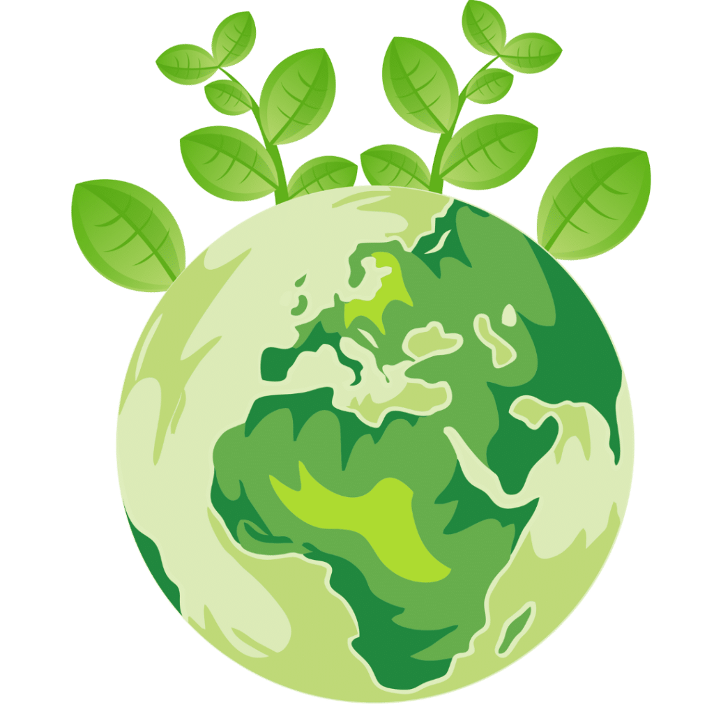 ilustración de globo terraqueo con plantas